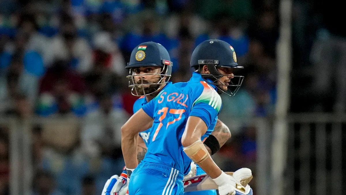 Virat Kohli and Shubman Gill during India vs West Indies ODI
