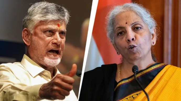 Nirmala Sitharaman and Chandrababu Naidu at an event in Madanapalle