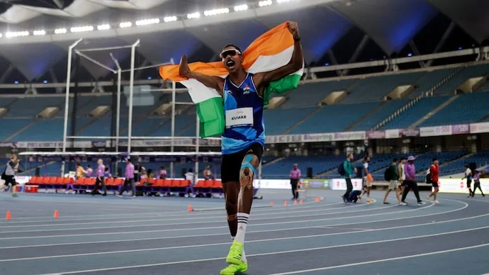 Indian para-athlete Nishad Kumar competing at the 2026 Para Asian Games
