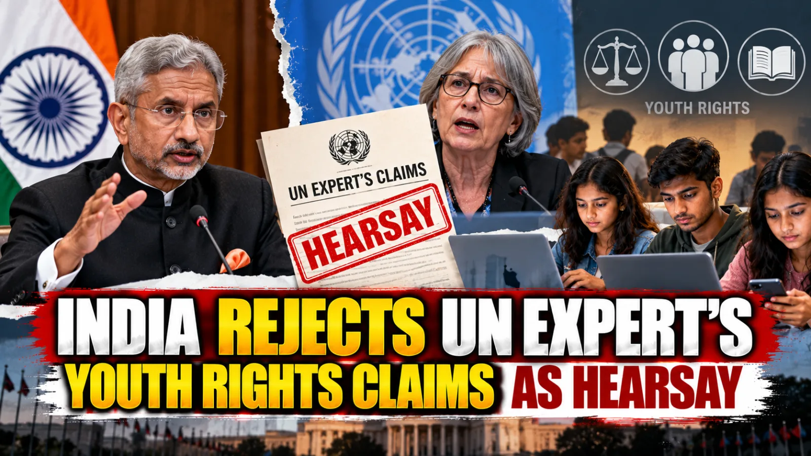 Representative image illustrating India’s response to a United Nations report on youth rights and civil freedoms.