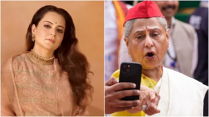 Kangana Ranaut and Jaya Bachchan during the Election Commission protest controversy