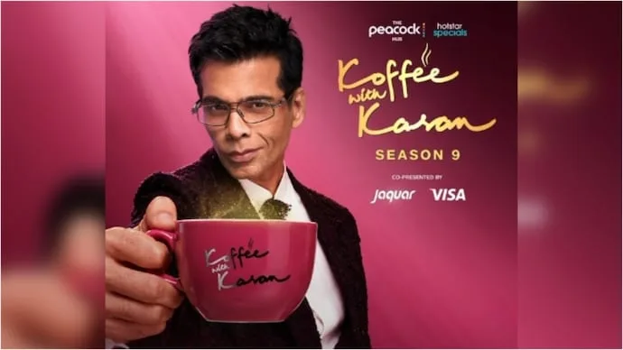 Karan Johar on the set of Koffee With Karan Season 9, the final season of his celebrity chat show.