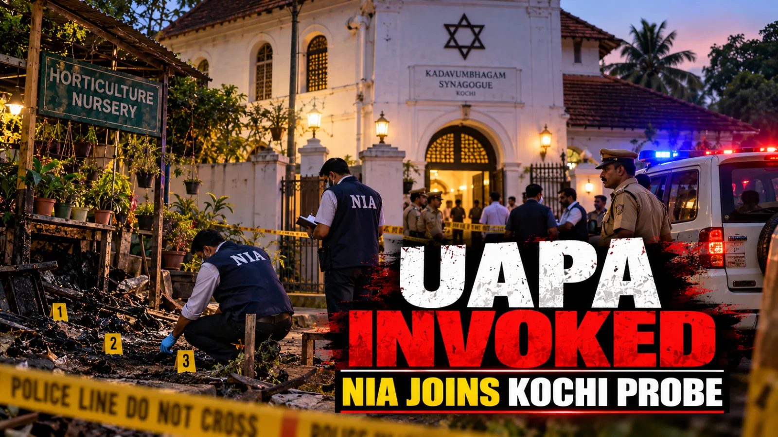 Kerala Police investigate the alleged synagogue arson case involving accused Eben Paul.