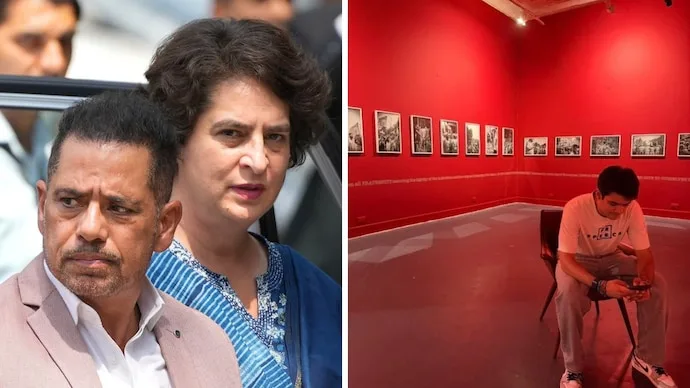 Robert Vadra questions the removal of photographs from son Raihan Vadra’s exhibition at Bikaner House in Delhi.