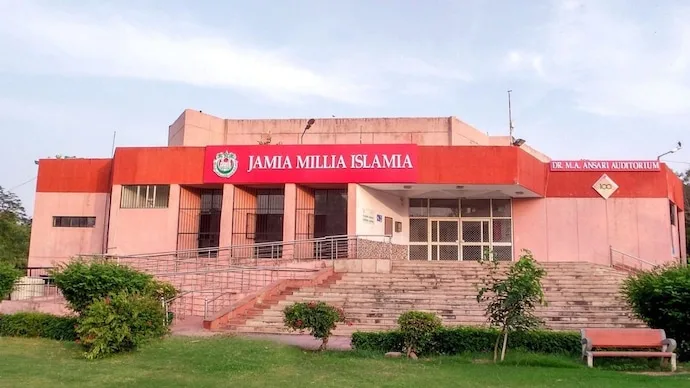 Jamia Millia Islamia campus as the university shifts all courses to online classes amid security concerns.